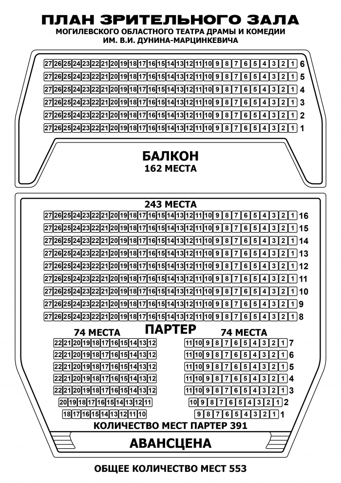 План зрительного зала театра